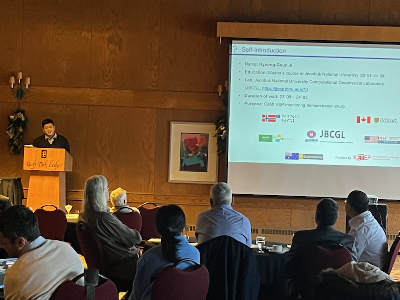 Master's Student Hyeonggeun Ji Presents 3D CCS Monitoring Research at CREWES Annual Meeting