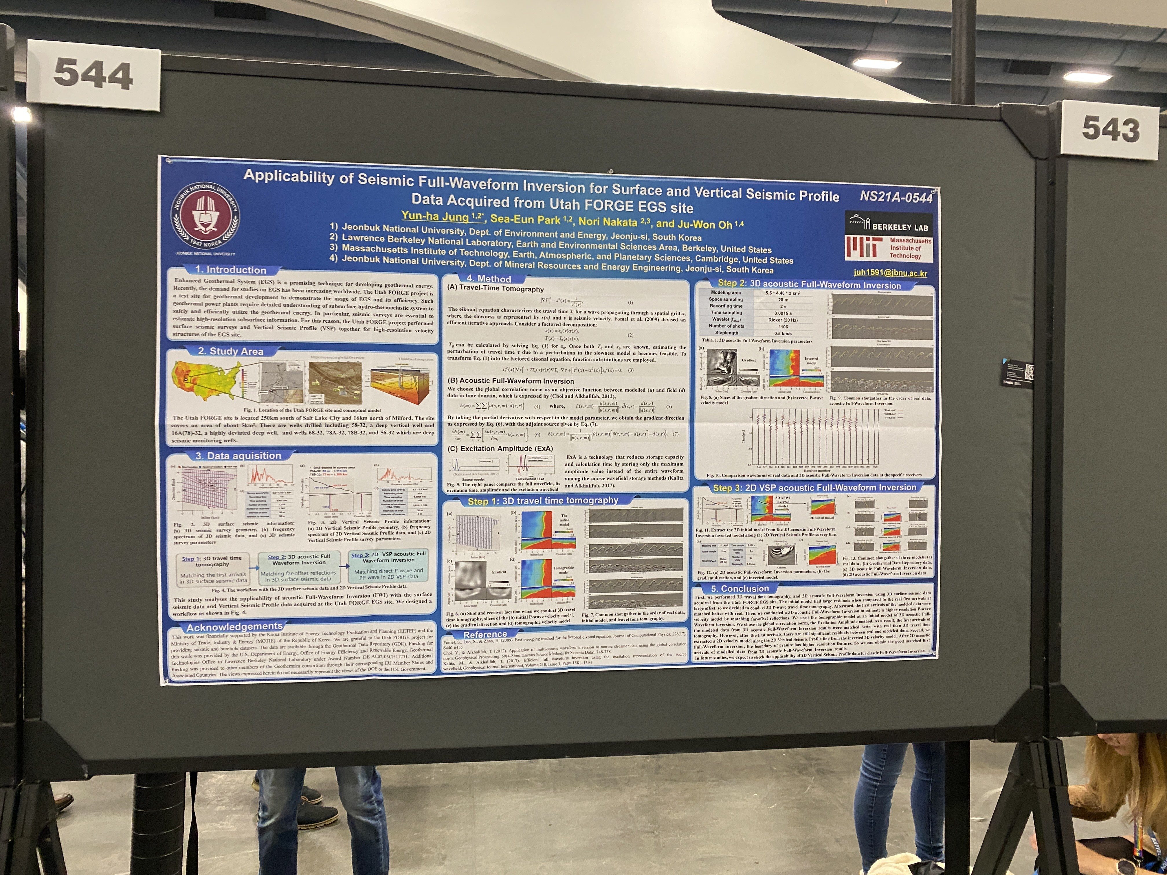 Master's Student Yun-Ha Jung Presents Utah FORGE Full-Waveform Inversion Research at AGU Conference