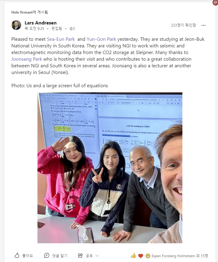 Researchers Sea-Eun Park and Yun-Gon Park Meet NGI CEO