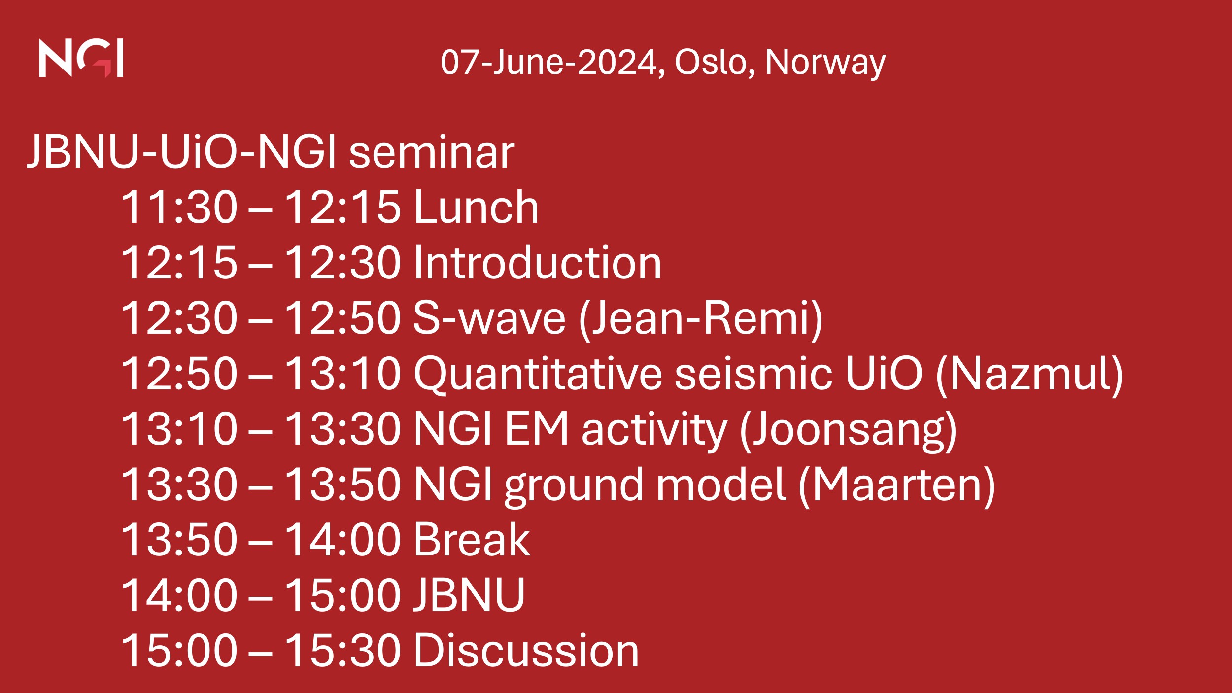 Geophysics Computing Lab Attends NGI-UiO-JBNU Joint Workshop in Norway
